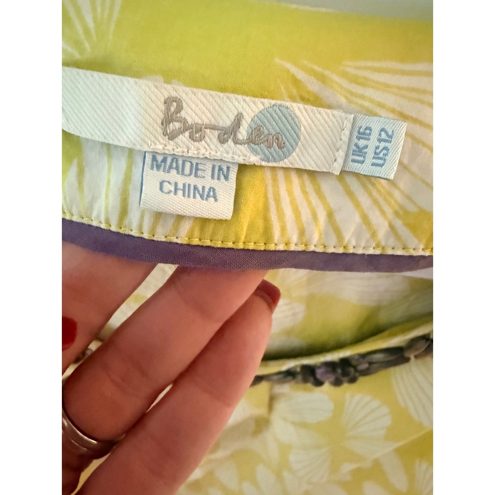 "Citrus Shell Siren" Boden Shell Print Sleeveless Cotton Top Coquette Aesthetic - Picture 9 of 10